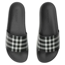 Tjek Print Sorte Sandaler Produceret i Italien