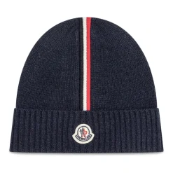 Tricolor-Trimmed Wool Beanie