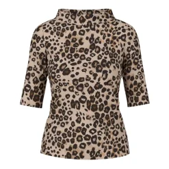 T-shirt med dyreprint og feminin silhuet