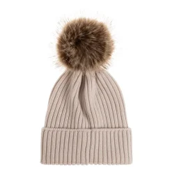 Uld Beanie med Pom Pom