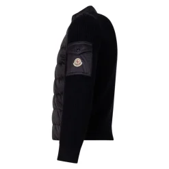 Vatteret cardigan med lynlås i bomuld