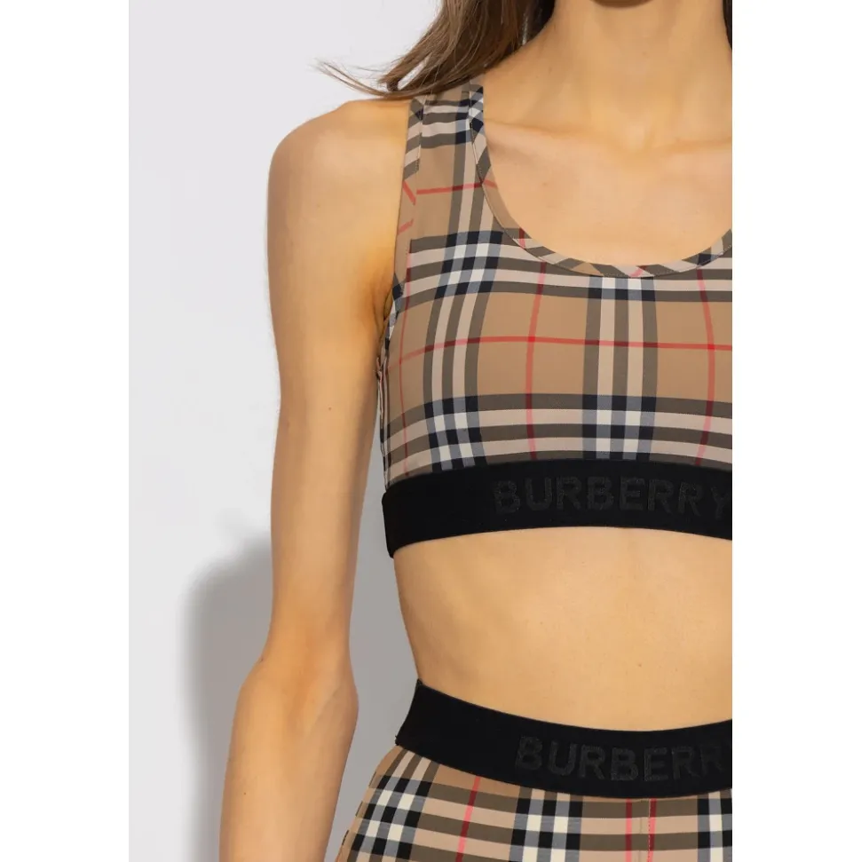 Vintage Check-Print Sports-BH