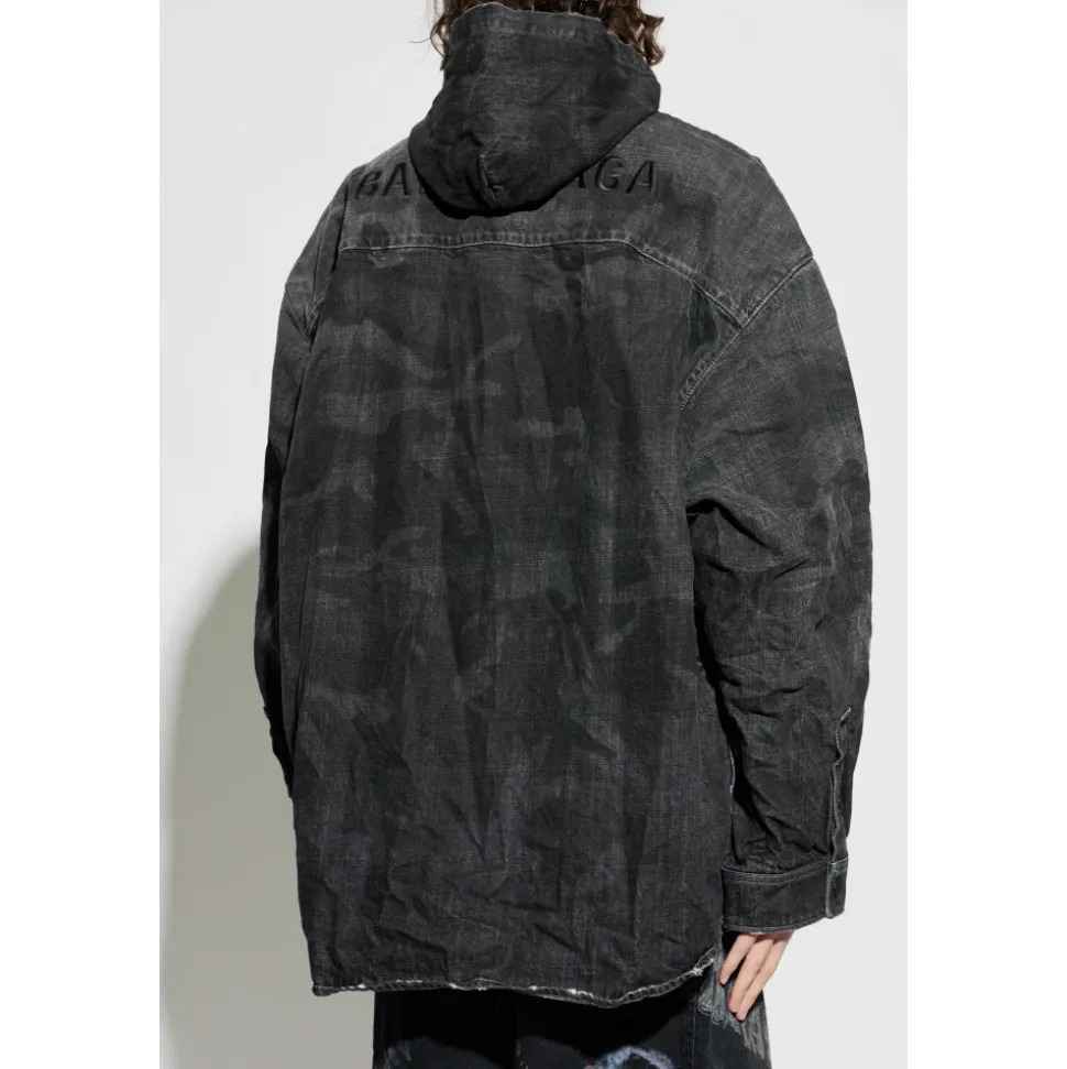 Vintage-Effect Denimjakke