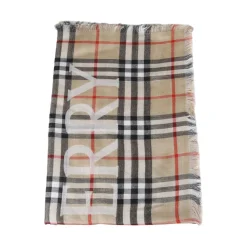 Wide EKD Check Wool Silk Scarf