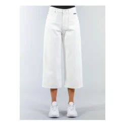 Wide-Leg Cropped Bukser med Logo