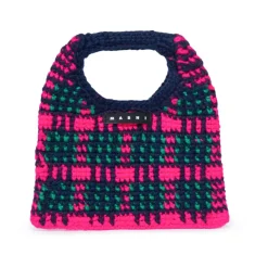 Wooly Crochet Check Taske