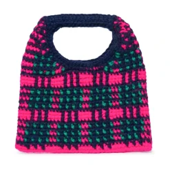Wooly Crochet Check Taske
